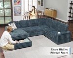 112 Inch U-Shaped Sectional Sofa with Storage