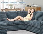 112 Inch U-Shaped Sectional Sofa with Storage