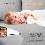 VINGLI 47" Light Grey Loveseat for Small Spaces
