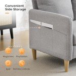 VINGLI 47" Light Grey Loveseat for Small Spaces