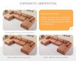 Brown Modular U-Shaped Sectional Sofa with Ottoman