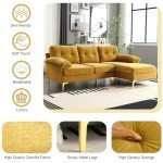 Yellow Chenille L-Shaped Sectional Sofa for Small Spaces