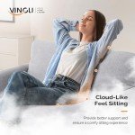 VINGLI 47" Light Grey Loveseat for Small Spaces