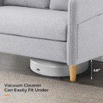 VINGLI 47" Light Grey Loveseat for Small Spaces