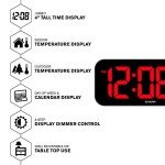 Large LED Clock with Temperature and Date Display
