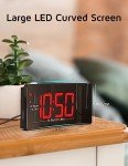 Modern Curved Projection Alarm Clock with LED Display