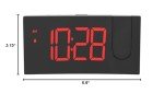 Modern Curved Projection Alarm Clock with LED Display