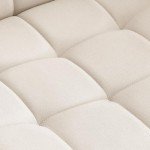 Beige Swivel Chair with Wheels and Adjustable Height