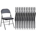 12-Pack Comfy Leather Folding Chairs for Home & Office