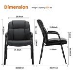 Comfortable Leather Guest Chair Set of 2
