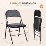12-Pack Comfy Leather Folding Chairs for Home & Office