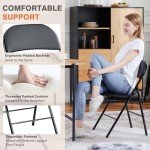 12-Pack Comfy Leather Folding Chairs for Home & Office