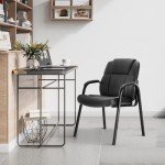 Comfortable Leather Guest Chair Set of 2