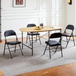 12-Pack Comfy Leather Folding Chairs for Home & Office