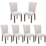 Beige Upholstered Dining Chairs Set of 6