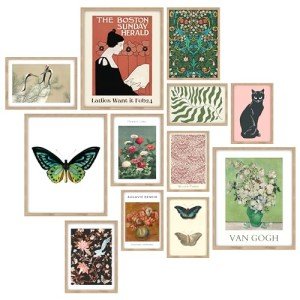 Eclectic Vintage Wall Art Prints for Home Decor