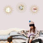 3 Pack Gold Sunburst Metal Wall Mirrors