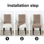 Khaki Dining Chair Slipcovers – Set of 4