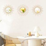 3 Pack Gold Sunburst Metal Wall Mirrors