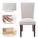 Beige Upholstered Dining Chairs Set of 6
