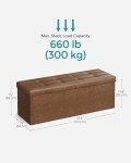 SONGMICS Folding Storage Ottoman, 35 Gallons, Coffee Brown