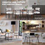 Set of 4 White Boucle Dining Chairs