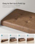 SONGMICS Folding Storage Ottoman, 35 Gallons, Coffee Brown
