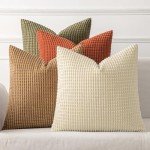 MIULEE Set of 4 Rustic Farmhouse Pillow Covers 18x18