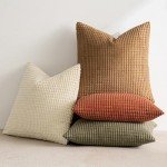MIULEE Set of 4 Rustic Farmhouse Pillow Covers 18x18