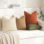 MIULEE Set of 4 Rustic Farmhouse Pillow Covers 18x18