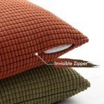 MIULEE Set of 4 Rustic Farmhouse Pillow Covers 18x18