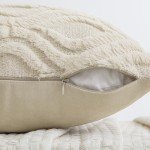 Beige Plush Throw Pillow Covers Set of 2