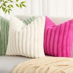 Faux Fur Throw Pillow Covers Set of 2 18x18