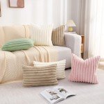 Faux Fur Throw Pillow Covers Set of 2 18x18
