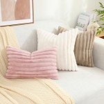 Faux Fur Throw Pillow Covers Set of 2 18x18