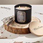 Mahogany Teakwood 3-Wick Candle by White Barn