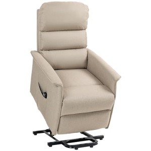 Beige Power Lift Recliner Chair for Seniors