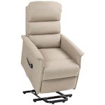 Beige Power Lift Recliner Chair for Seniors