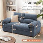 Modern 71.5 Inch Loveseat with Charging Port