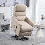 Beige Power Lift Recliner Chair for Seniors