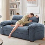 Modern 71.5 Inch Loveseat with Charging Port