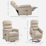 Beige Power Lift Recliner Chair for Seniors