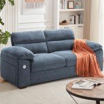Modern 71.5 Inch Loveseat with Charging Port