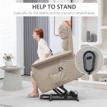 Beige Power Lift Recliner Chair for Seniors
