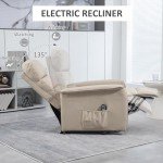 Beige Power Lift Recliner Chair for Seniors