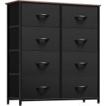 Stylish 8-Drawer Fabric Dresser in Black Ash