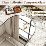 Arched Black Wall Mirror for Home Decor