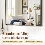 Arched Black Wall Mirror for Home Decor