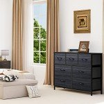 Stylish 7-Drawer Fabric Dresser and TV Stand