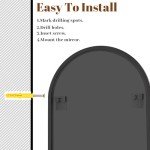 Arched Black Wall Mirror for Home Decor